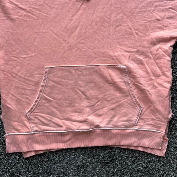 Aerie Hoodie Womens Large Pink Embroidered Drawstring Hood Slitted Winter Skater - Picture 3 of 8